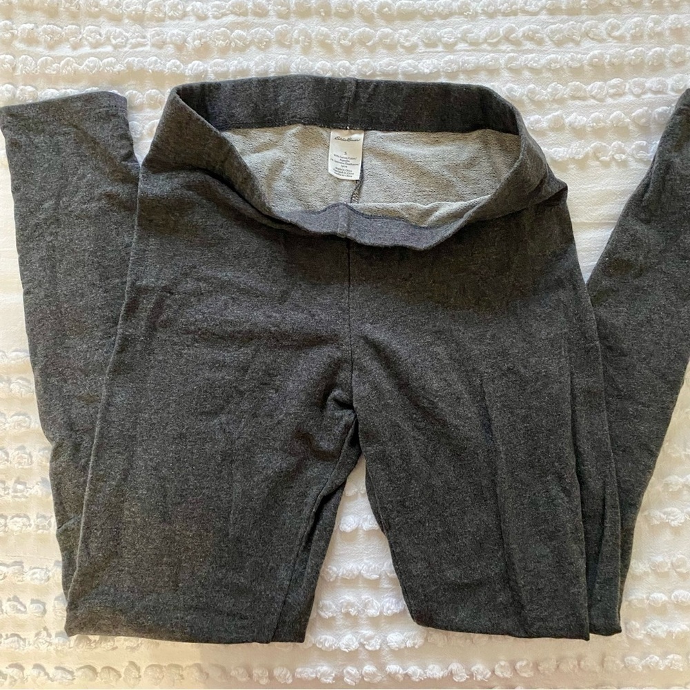 Eddie Bauer Women’s Charcoal Dark Grey Heavyweight Cotton Stretch Leggings SZ S